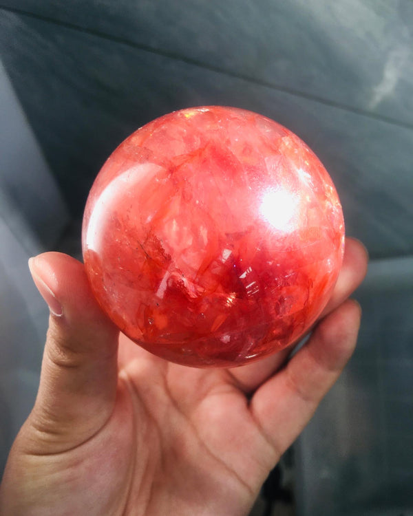 DL-10025 Nature Stone Fire Quartz Sphere