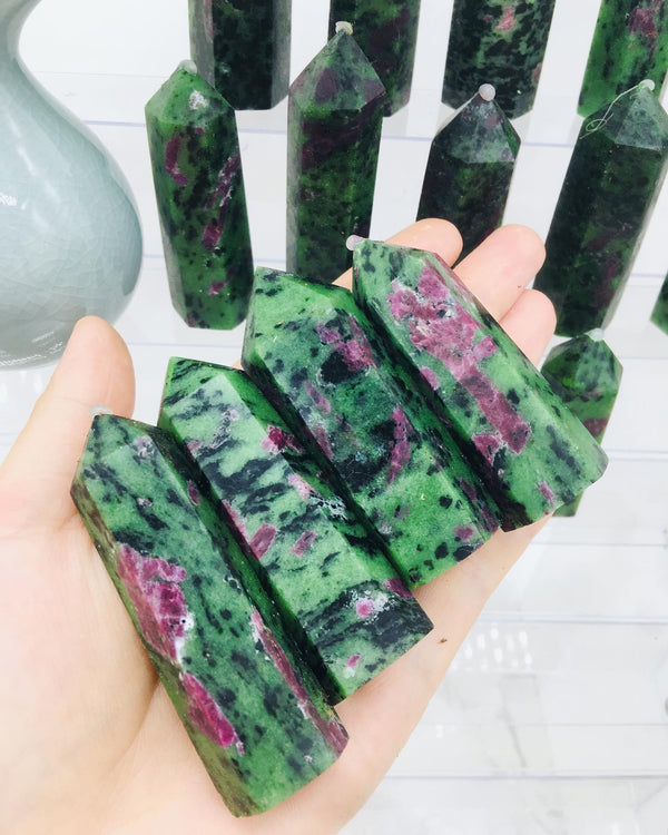 Nature Stone Ruby Zoisite Tower Point