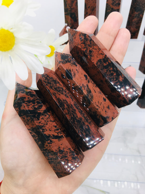 Nature Stone Red Obsidian Tower Point