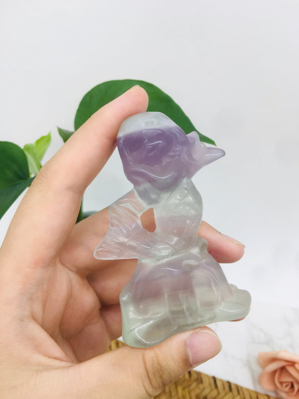 Fluorite Baby Mermaid Carving