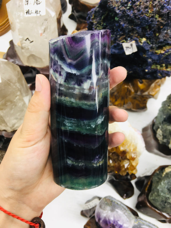 Nature Stone Fluorite Lamp Barrel