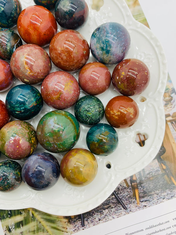 DL-11007 Natural Crystal Ocean jasper small sphere