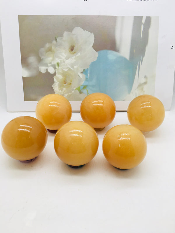 DL-10020 Natural Yellow Calcite Sphere CrystaL Ball