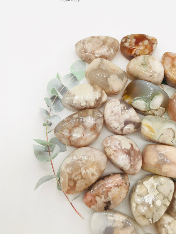 DL-31016 Natural Crystal Flower agate tumbles