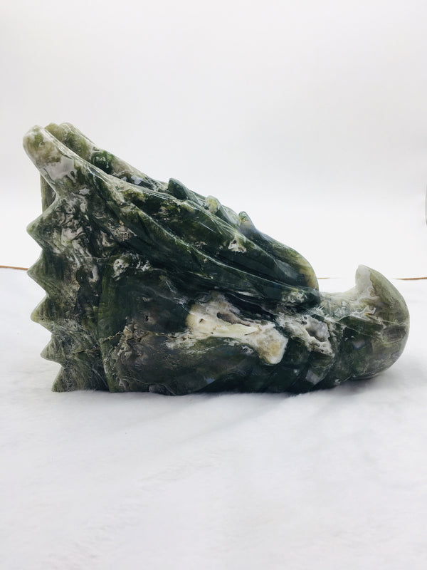 DL-40027 Moss agate dragon head